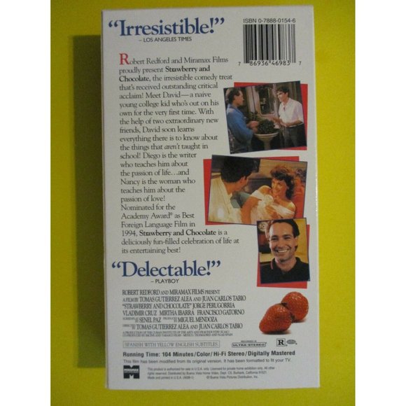 Strawberry & Chocolate Spanish w/ English Subtitles Foreign Film VHS - Picture 2 of 2